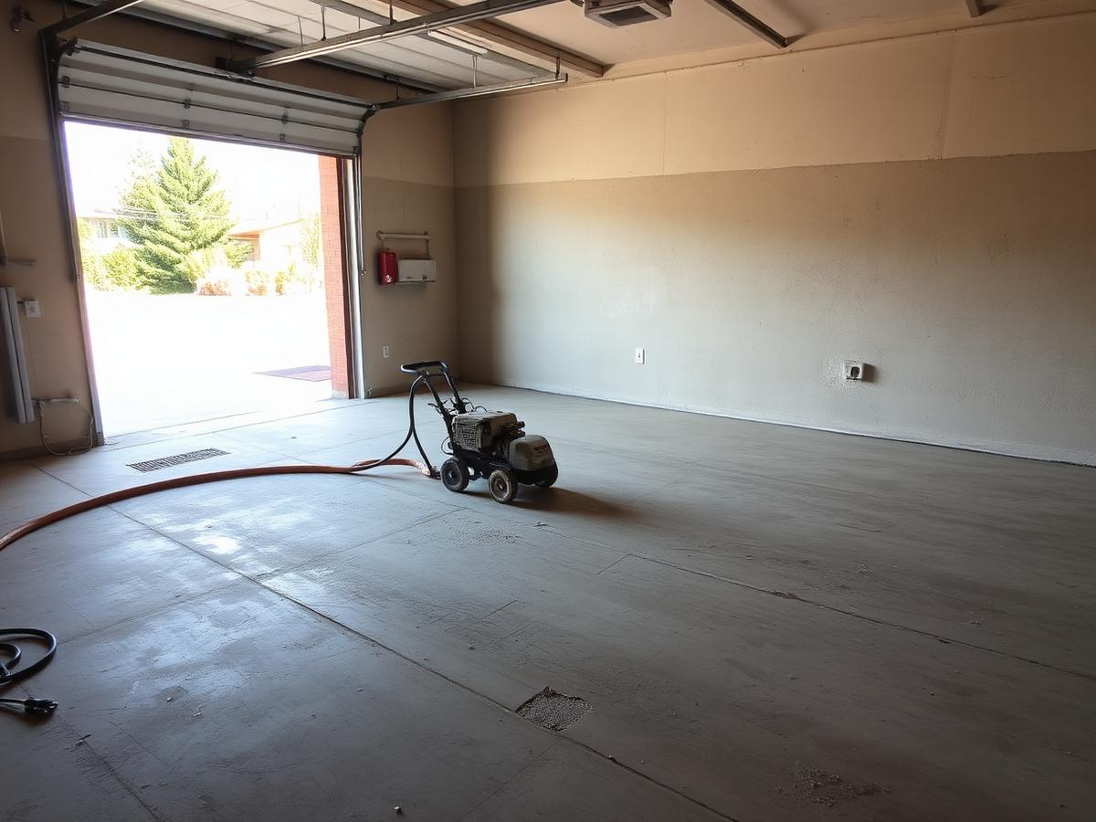 Preparing a concrete garage floor for coating