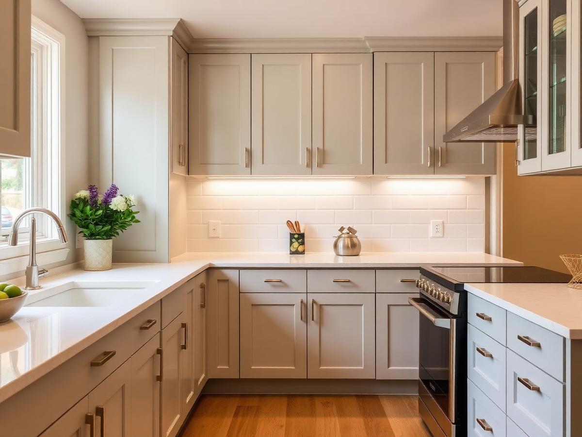 Kitchen cabinets with new hardware