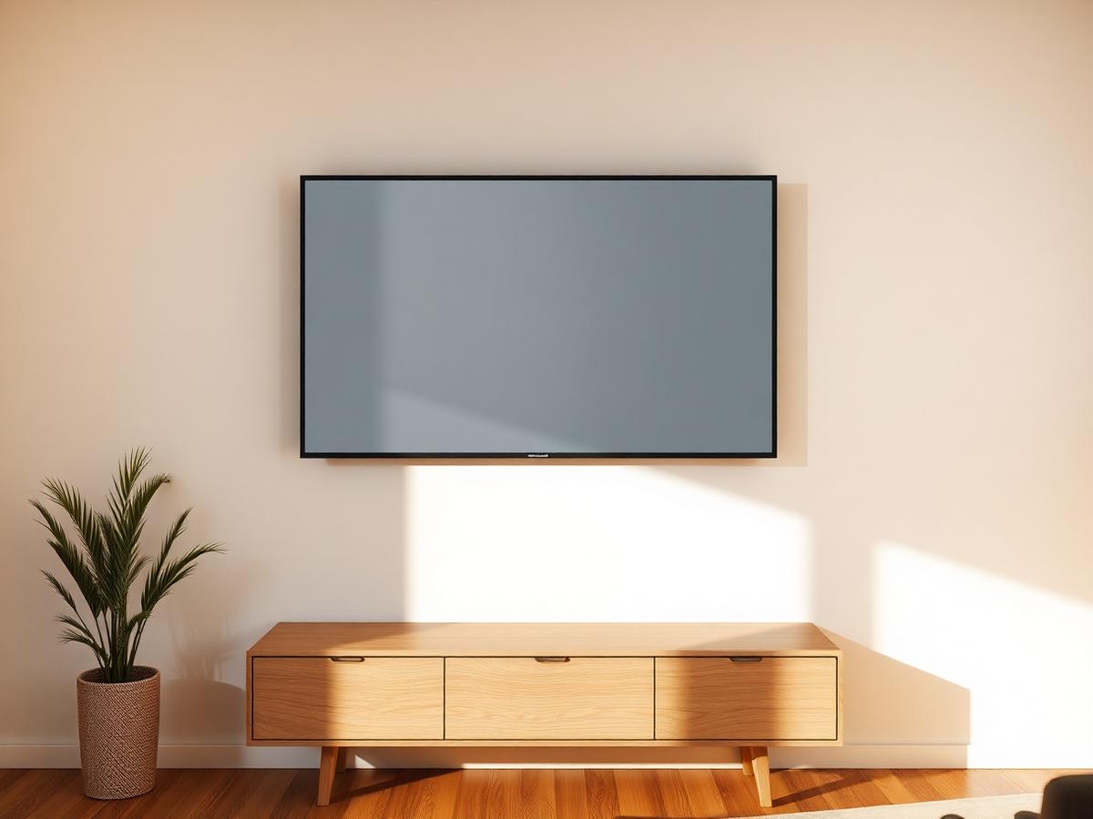 Television mounted on a wall
